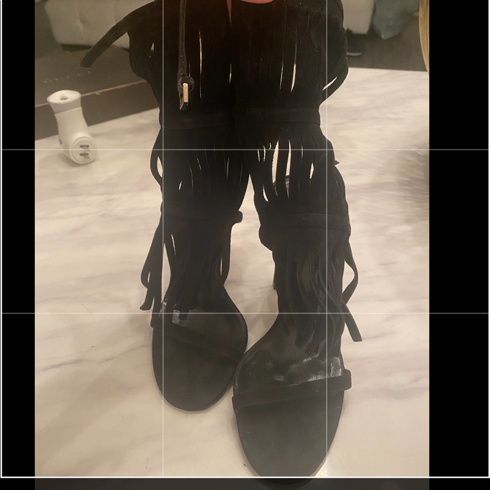 Gucci black suede sandals
